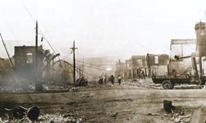 Corner of Greenwood and Archer after the race riot.
